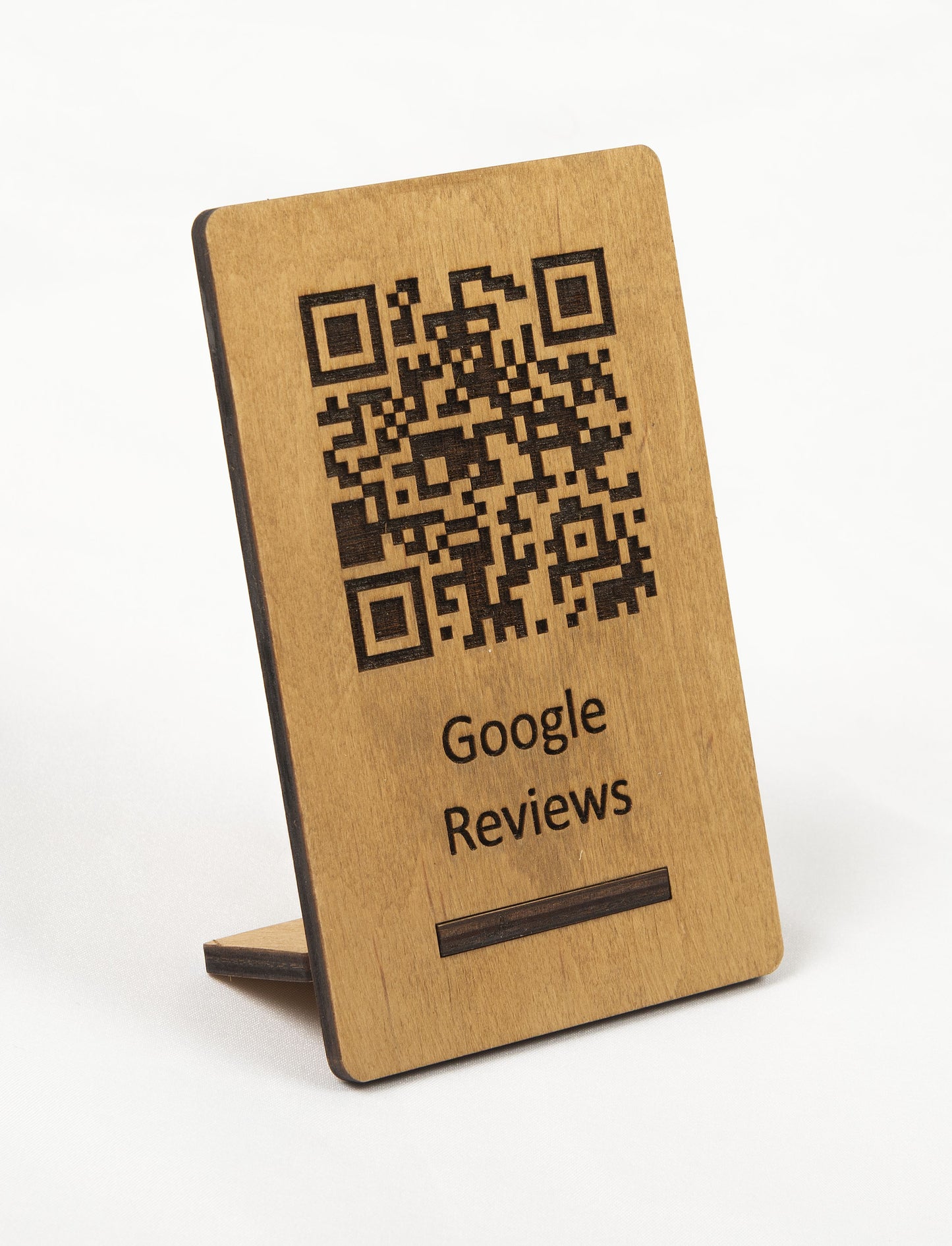 Tischschild Holz - QR Code